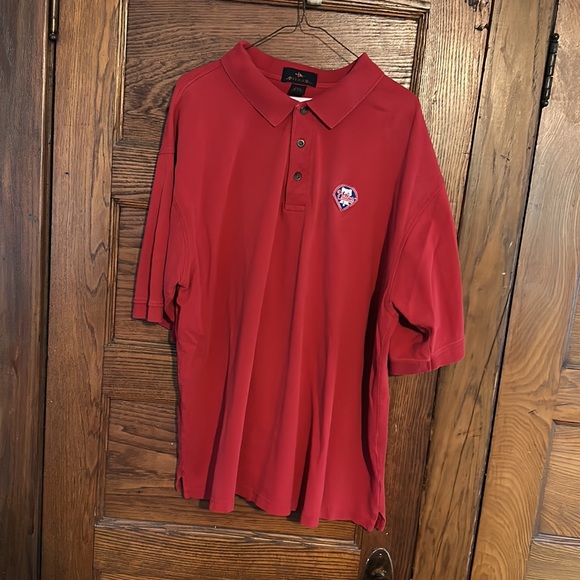Philadelphia Phillies Polo Shirt Short Sleeve Mens XXL Red - Picture 4 of 4